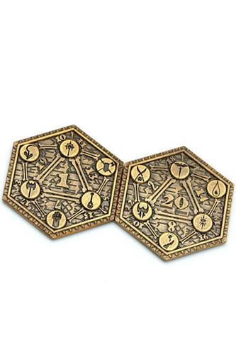 Coin crit/fail - Class Symbols (guld) - 2-sidet terning/metalmønt ...